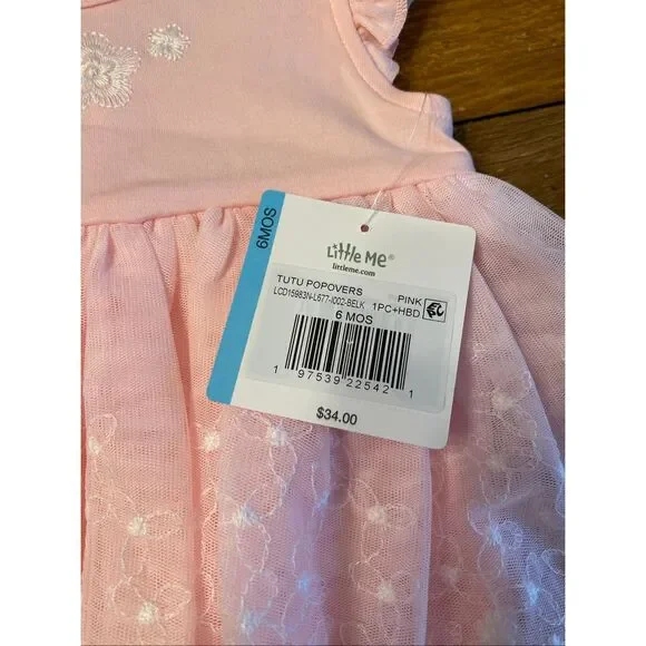 Little Me 6 month NWT baby girl dress outfit headband dress tutu popovers pink - Picture 3 of 5
